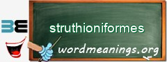 WordMeaning blackboard for struthioniformes